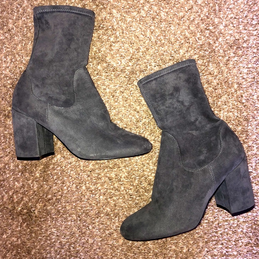 Women’s Grey Sock Boot Heels